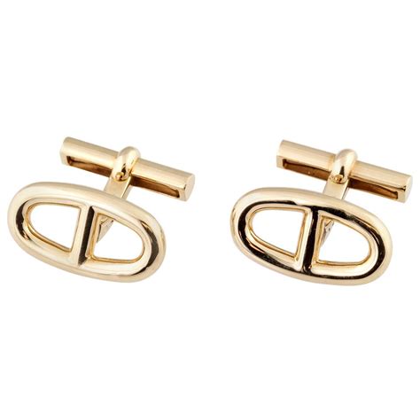 hermes cufflinks gold|Hermes cufflinks gold and enamel.